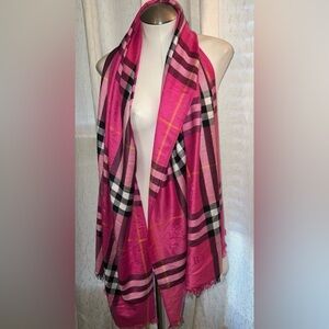 Pink Plaid Burberry Scarf